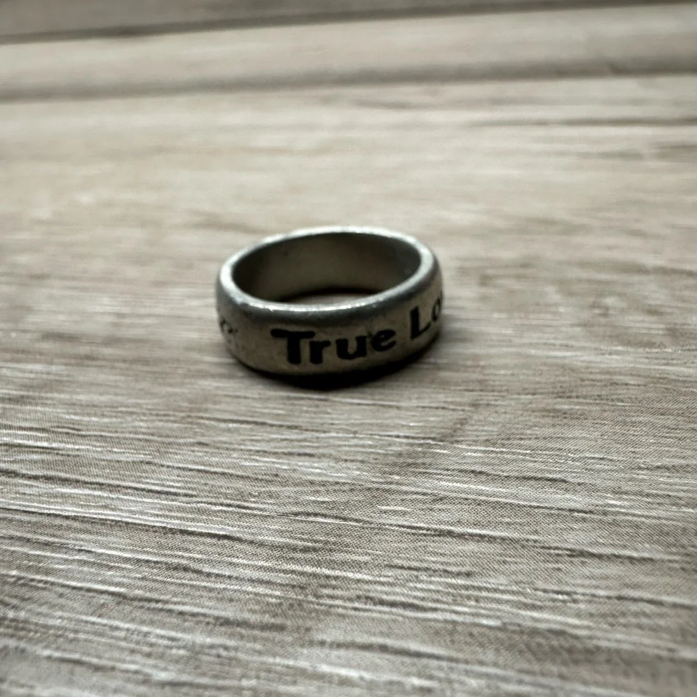 True Love Awaits Engraved Silver Ring‎